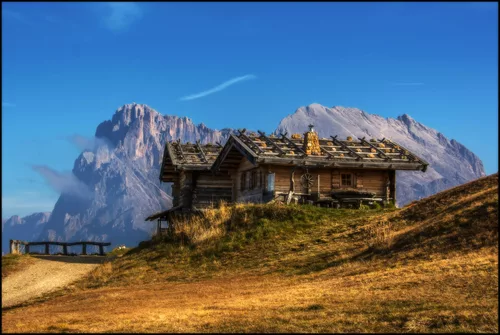 Die Edelweißhütte auf der Seiser Alm
