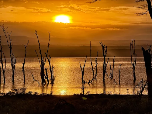 Sonnenuntergang am Lake Nakuru